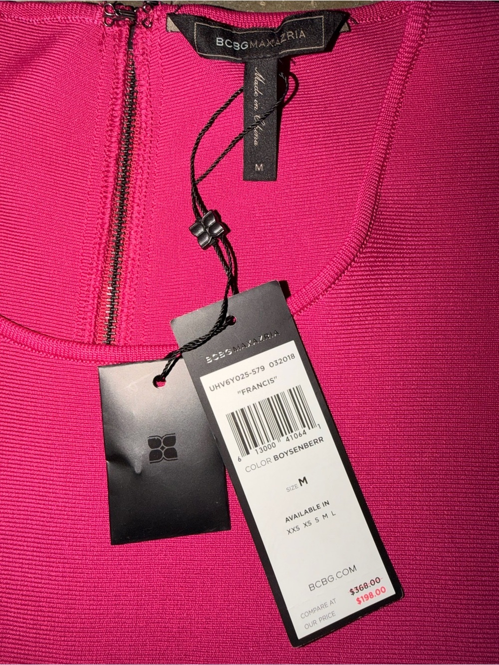 BCBGMaxAzria Francis Boysenberry Bandage Peplum Sheath Dress NWT M Homecoming - Picture 3 of 9